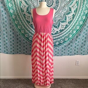 Pink Chevron Maxi Dress